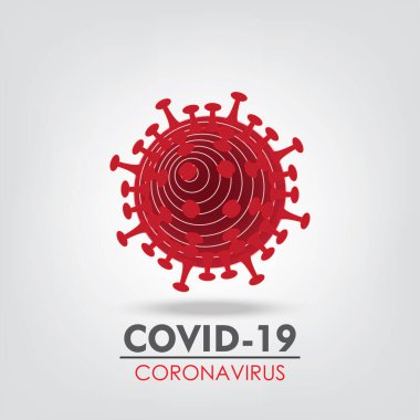 Coronavirus COVID-19 beyaz arka planda izole edildi. Vektör İllüstrasyonu