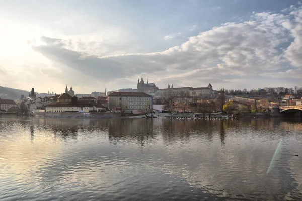 Прага Чехия Марта 2020 Года Панорамный Вид Пражский Град Окрестности — стоковое фото