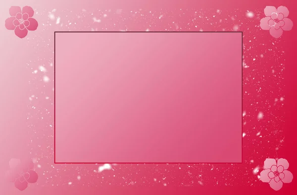 Cute Empty Flower Photo Frame Particles Red Gradient Background Baby — Stock Photo, Image