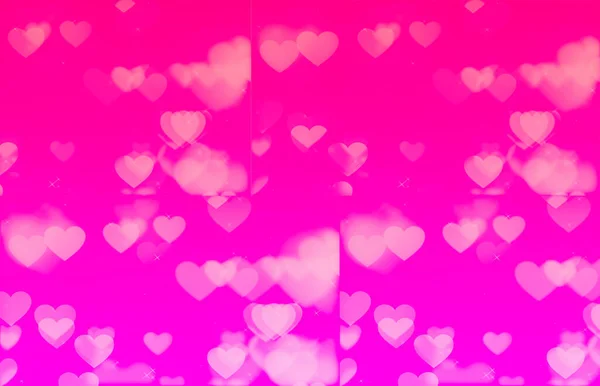 Goldene Herzen Auf Buntem Rosa Farbverlauf Hintergrund — Stockfoto