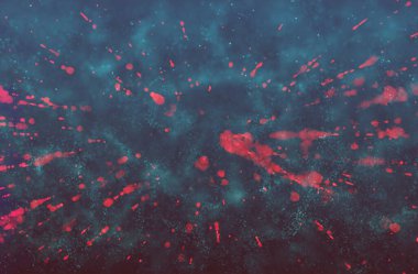 Koyu bir Grungy & Lekeli Soyut Arkaplanda Kırmızı Renk Benekleri.