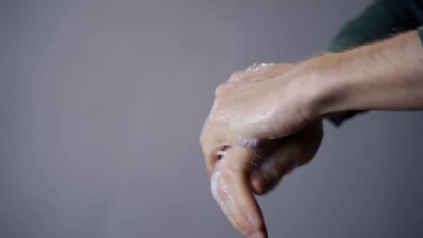 Профилактика Вирусной Пандемии Тщательно Промыть Руки Горячей Водой Мылом Трения — стоковое видео