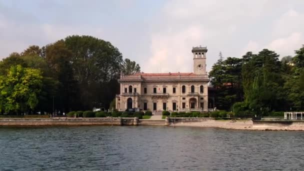 Cernobbio Italien September 2019 Utsikt Från Vattnet Till Villa Erba — Stockvideo