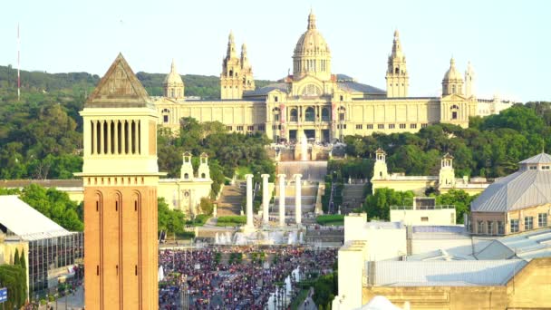 Видео Толпы Барселоне — стоковое видео