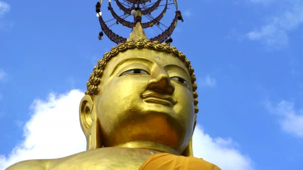 Vídeo Cara Ouro Buddha — Vídeo de Stock