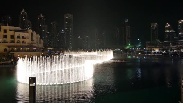 Dubai Fontein Hoofd Watershow — Stockvideo