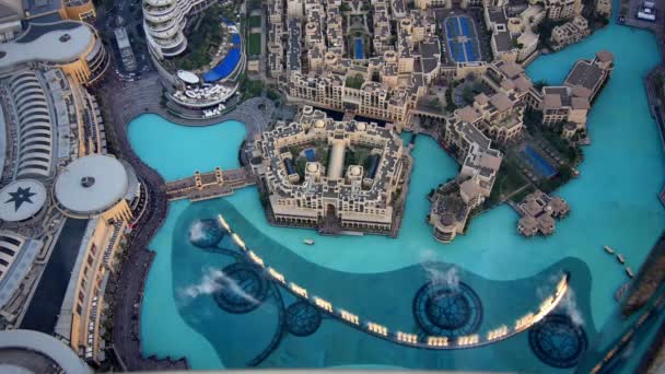 Dubai Fountain Show Från Top Fast — Stockvideo