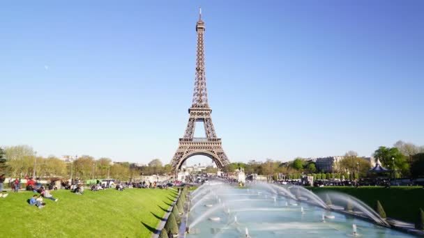 Eiffel Champs Mars Dia Paris França — Vídeo de Stock