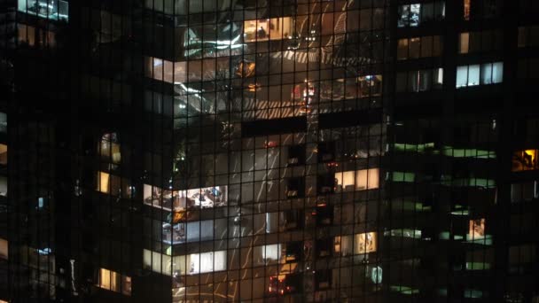 玻璃建筑之夜的录像 — 图库视频影像