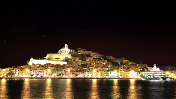 Ibiza Centro Cidade Estrelas — Vídeo de Stock