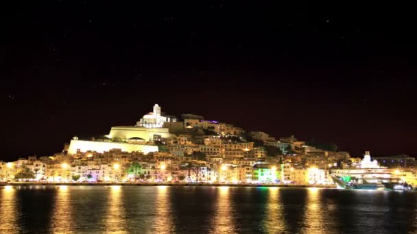 Ibiza Downtownand Stars — Stock Video