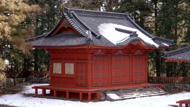 Japão Casa Tradicional Neve — Vídeo de Stock