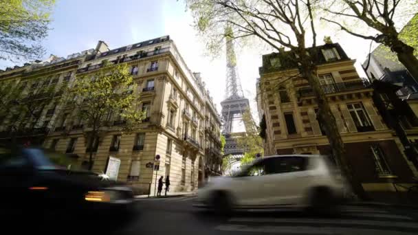 Paris Luxury Streets Eiffel Tower — Stock Video