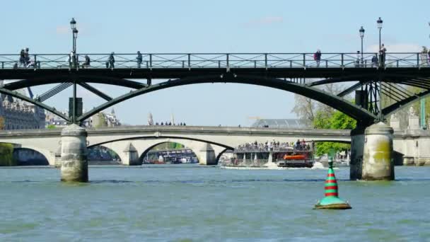 Seine Floden Pont Neuf Paris — Stockvideo