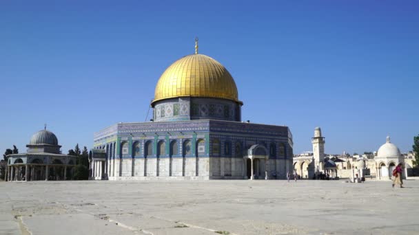 Όρος Ναού Στην Παλιά Πόλη Της Ιερουσαλήμ Τζαμί Ιερουσαλήμ — Αρχείο Βίντεο