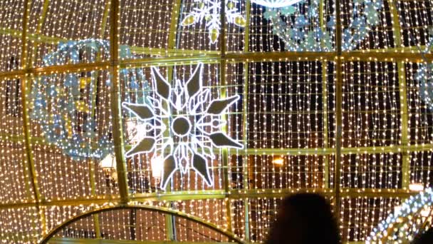 Video Luces Oro Navidad — Vídeos de Stock