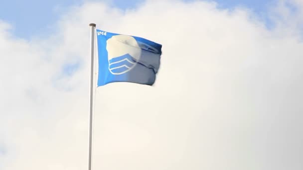 Internacional Azul Qualidade Bandeira Praia — Vídeo de Stock