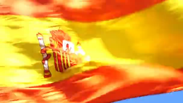 Video Bandiera Spagnola Chiudi — Video Stock