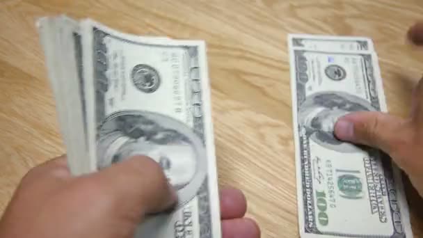 Bankbiljetten Dollar 100 — Stockvideo