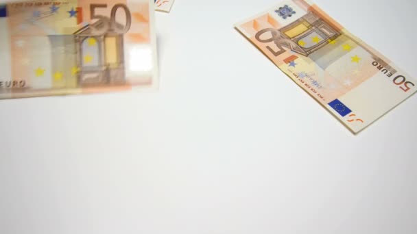 Euro Flying Bills — Stock Video