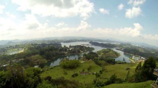 Kolumbia Guatape Krajobraz Jeziora — Wideo stockowe
