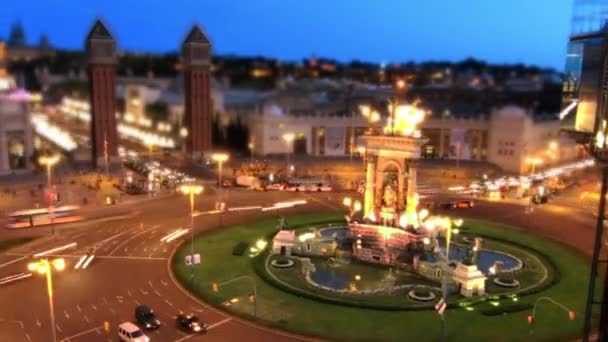 Timelapse Roundabout Doprava Barcelona — Stock video