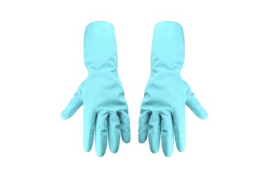 Tıbbi kullanım için plastik eldivenler beyaz arkaplan