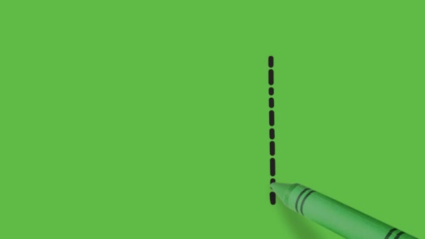 Flecha Curva Derecha Punteada Fondo Verde — Vídeo de stock