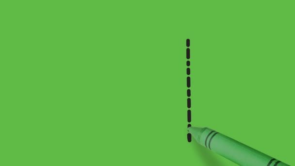 Dotted Right Curve Arrow Green Backgrounds — Stock Video