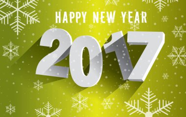 Mutlu yeni yıl 2017. Kar taneleri ile arka plan.