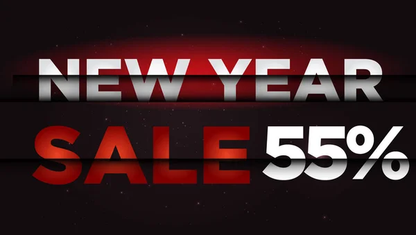 New Year Sale . Big winter sale,  55  percent — Stock Vector