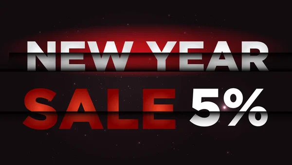 New Year Sale . Big winter sale,  5   percent — Stock Vector