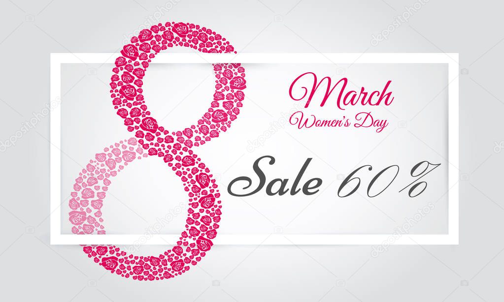 Women's Day celebration Poster, Banner or Flyer design of Sale w