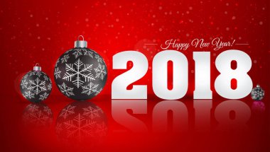 Kar ve kar taneleri ile kış arka plan üzerinde Noel topu. H