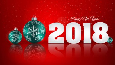 Kar ve kar taneleri ile kış arka plan üzerinde Noel topu. H