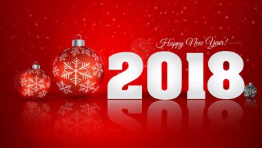 Kar ve kar taneleri ile kış arka plan üzerinde Noel topu. H