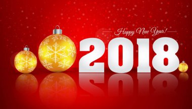 Kar ve kar taneleri ile kış arka plan üzerinde Noel topu. H