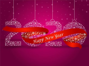 Mutlu yıllar 2020, bürokrasiye sarılmış pullarla yapılan numara. Vektör 10