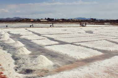 Trapani, Sicilya yakınlarında tuz üretimi