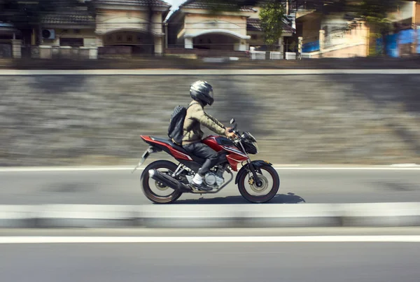 Rápido Movimento Moped Com Panning Técnica Imagens Royalty-Free