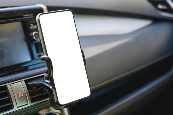Blank Screen Smartphone Holder Navigate Gps — Stock Photo, Image