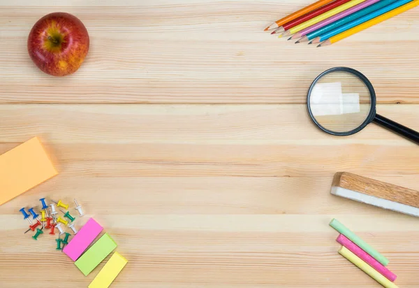 Conceito Educação Fundo Voltar Para Escola Com Espaço Cópia — Fotografia de Stock