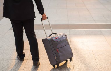 Genç iş adamı & bavulu