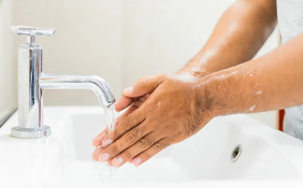 Man Washing Hands Soap — Stock Photo, Image