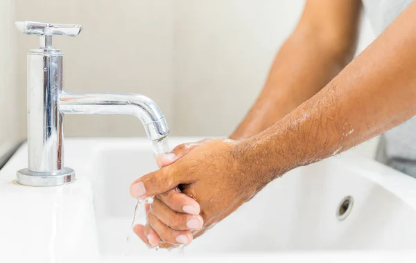 Man Washing Hands Soap — Stock Photo, Image