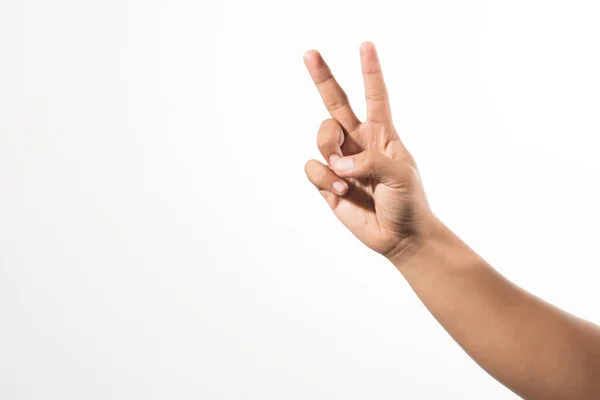 Hand Mit Zwei Fingern Zeichen — Stockfoto