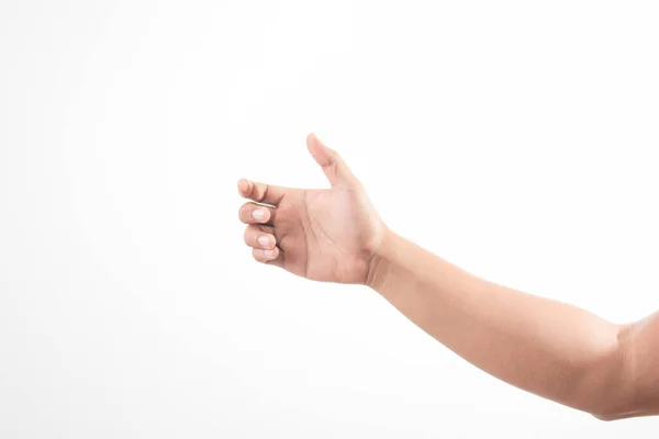 Hand Mann Zeigt Unsichtbare Gegenstände — Stockfoto