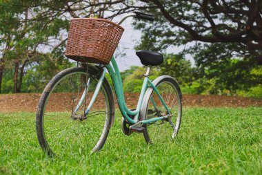 Parkta güzel bir klasik bisiklet