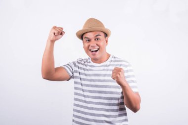 Mutlu Asyalı genç bir adamın portresi