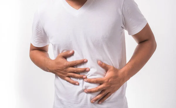 Joven Con Dolor Estómago —  Fotos de Stock